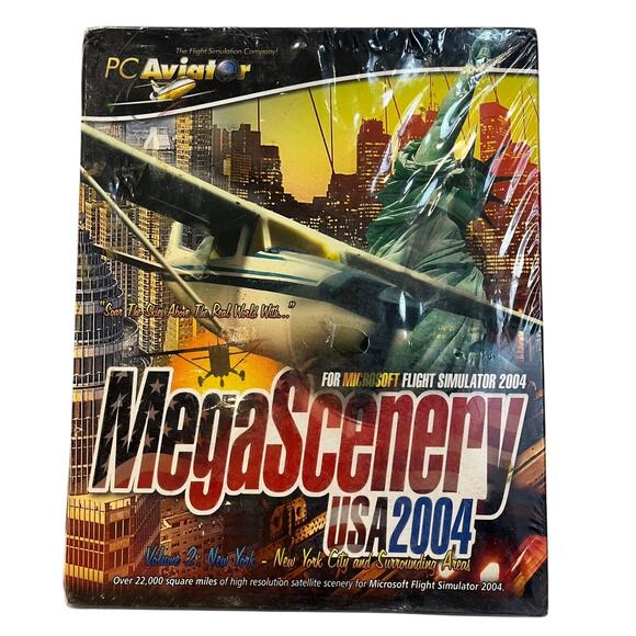 MegaScenery USA 2004 Vol. 2 Aviator New York Microsoft Flight Simulator PC Game - Picture 1 of 4